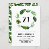 Aquarelle Feuilles tropicaux Wreath été Anniversai