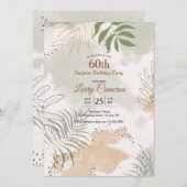 Invitation Aquarelle feuillue (Devant / Derrière)