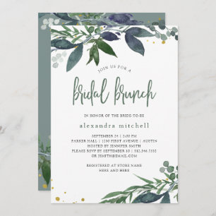 Invitation Aquarelle feuillue   Brunch nuptial