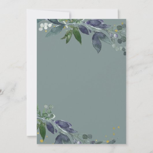 Invitation Aquarelle feuillue | Douche Couples (Dos)