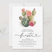 Invitation Aquarelle Fiesta Cactus Fête des mariées florale (Devant)