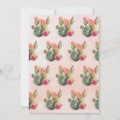 Invitation Aquarelle Fiesta Cactus Fête des mariées florale (Dos)