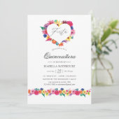 Invitation Aquarelle Fiesta Quinceañera (Debout devant)