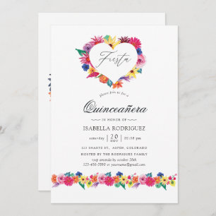 Invitation Aquarelle Fiesta Quinceañera