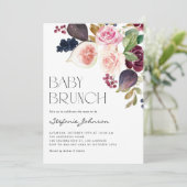 Invitation Aquarelle Fig rustique et Berry Floral Baby Brunch (Debout devant)