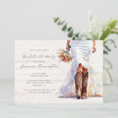 Invitation Aquarelle fille mariée Boots Bachelorette Party (Debout devant)