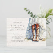 Invitation Aquarelle fille mariée Boots Bachelorette Party (Debout devant)