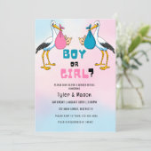 Invitation Aquarelle Fille ou Garçon Fête de Révélation de ge (Debout devant)