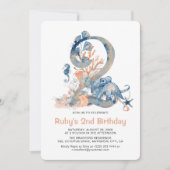 Invitation Aquarelle fille sous la mer 2e anniversaire (Devant)