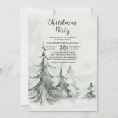 Invitation Aquarelle Fir Trees hiver, Noël (Devant)