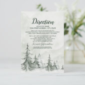 Invitation Aquarelle Fir Trees Mariage d'hiver (Debout devant)