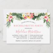 Invitation Aquarelle Flamant rose floral tropical (Devant)