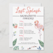 Invitation Aquarelle Flamant rose tropical Bachelorette (Dos)