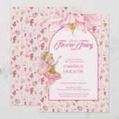 Invitation Aquarelle Fleur Baby shower (Devant / Derrière)