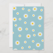 Invitation Aquarelle Fleur Chamomile Turquoise Premier Annive (Dos)