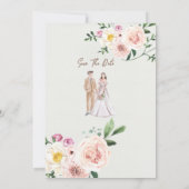 Invitation aquarelle fleur d'automne et palmier Mariage flora (Dos)