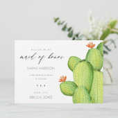 INVITATION AQUARELLE FLEUR DE CACTUS DU DÉSERT DEMOISELLE D'H (Debout devant)