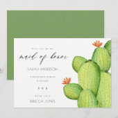INVITATION AQUARELLE FLEUR DE CACTUS DU DÉSERT DEMOISELLE D'H (Devant / Derrière)