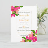 Invitation Aquarelle Fleur de cerisier rose et blanc Floral (Debout devant)