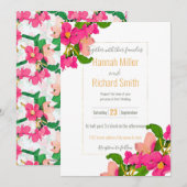 Invitation Aquarelle Fleur de cerisier rose et blanc Floral (Devant / Derrière)