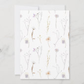 Invitation aquarelle fleur sauvage Baptême & 1er anniversaire (Dos)