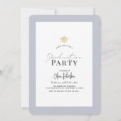 Invitation Aquarelle fleur sauvage Bleu Floral Photo Graduati (Dos)