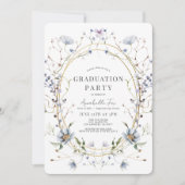 Invitation Aquarelle Fleur sauvage bleue (Devant)