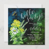Invitation Aquarelle fleur sauvage de 60 ans (Devant)