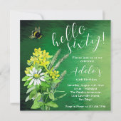 Invitation Aquarelle fleur sauvage de 60 ans (Devant)