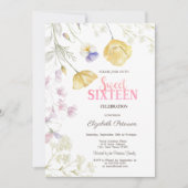 Invitation Aquarelle Fleur sauvage doux 16 (Devant)