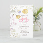 Invitation Aquarelle Fleur sauvage doux 16 (Debout devant)