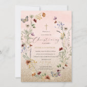 Invitation Aquarelle fleur sauvage et papillon Rejoignez-nous (Devant)