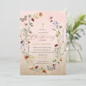 Invitation Aquarelle fleur sauvage et papillon Rejoignez-nous (Debout devant)