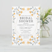 Invitation Aquarelle Fleur sauvage Fête des mariées jaune (Debout devant)