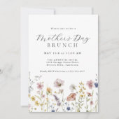 Invitation Aquarelle Fleur sauvage Fête des Mères Brunch (Devant)