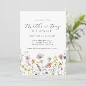 Invitation Aquarelle Fleur sauvage Fête des Mères Brunch (Debout devant)