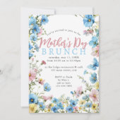 Invitation Aquarelle fleur sauvage Fête des Mères moderne Bru (Devant)