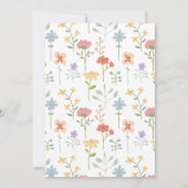 Invitation Aquarelle Fleur sauvage Floral 1er Premier Anniver (Dos)