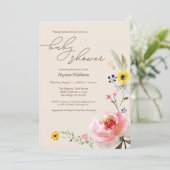 Invitation Aquarelle fleur sauvage Floral Boho Chic (Debout devant)