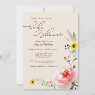 Invitation Aquarelle fleur sauvage Floral Boho Chic