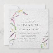 Invitation Aquarelle fleur sauvage Floral Douche virtuelle (Devant)