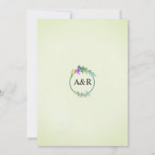 Invitation Aquarelle fleur sauvage floral vert pâle mariage (Dos)