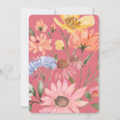 Invitation Aquarelle Fleur sauvage Floral Wreath Baptême (Dos)