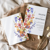 Invitation Aquarelle fleur sauvage Florale Mariage élégant