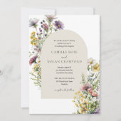 Invitation Aquarelle Fleur sauvage Jardin Arc Mariage Floral (Devant)