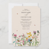 Invitation Aquarelle Fleur sauvage Jardin & Insectes Mariage  (Devant)