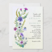 Invitation Aquarelle fleur sauvage mariage fleuri  (Devant)