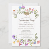 Invitation Aquarelle Fleur sauvage Meadow Graduation (Devant)