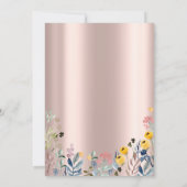 Invitation Aquarelle Fleur sauvage Meadow Rose or (Dos)