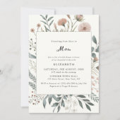 Invitation Aquarelle fleur sauvage Mlle à Mme Fête des mariée (Devant)